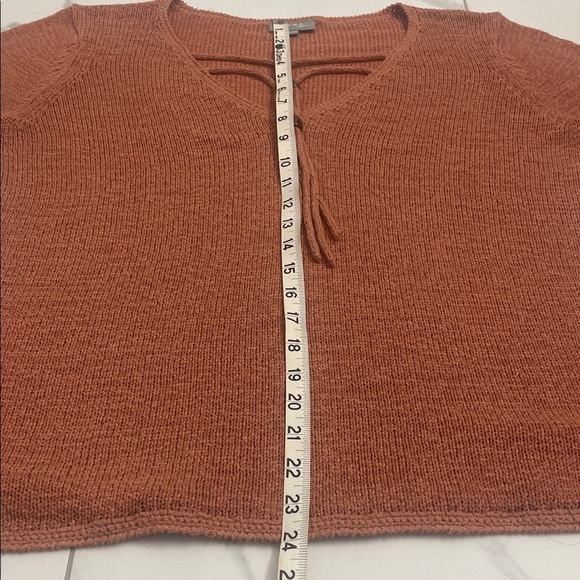 Jana V-Neck Sweater in Rust Orange 3/4 Sleeves V Neck With Beads Sz XL - Picture 10 of 13